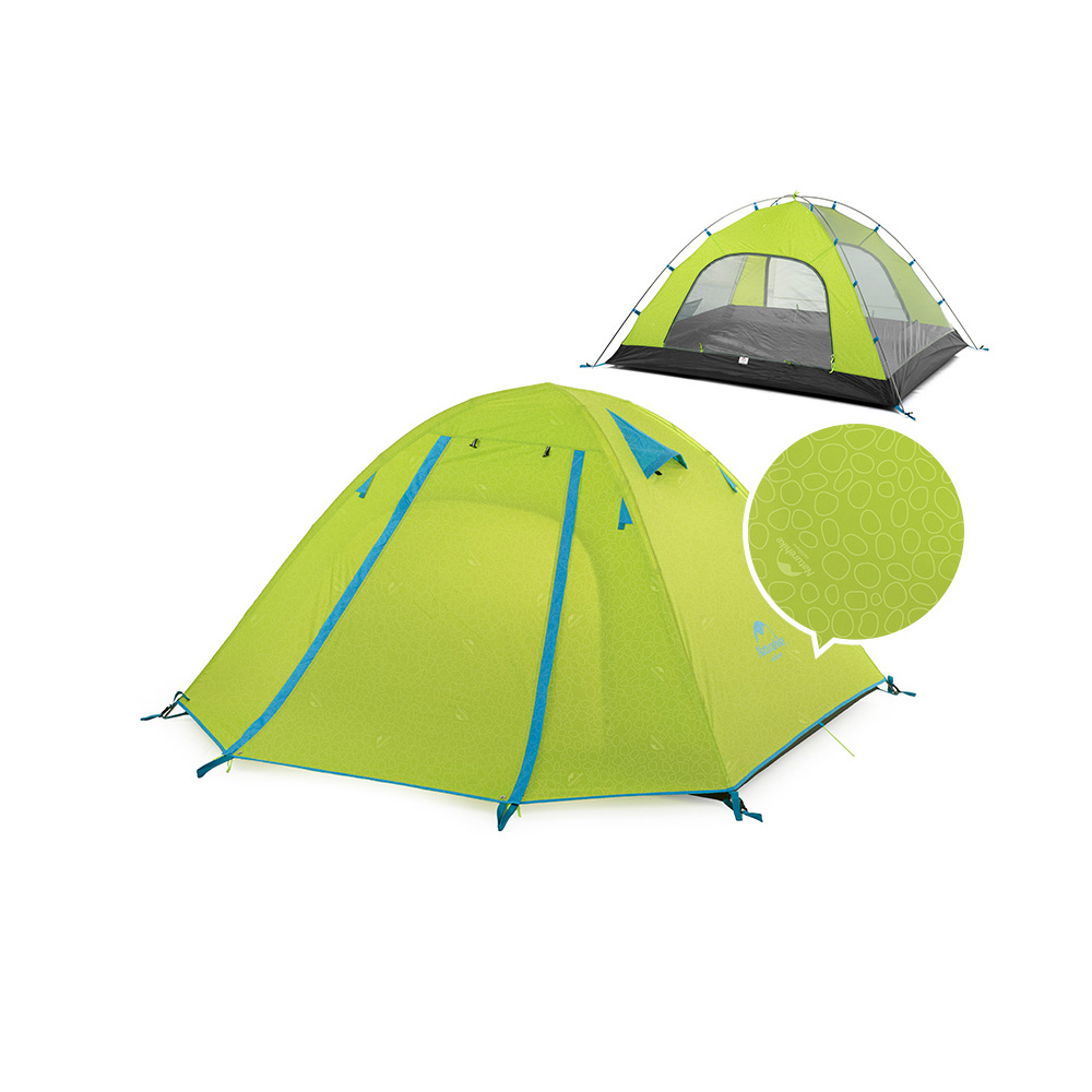 Палатка Naturehike P-Series NH18Z033-P 210T/65D, трехместная, светло-зеленая